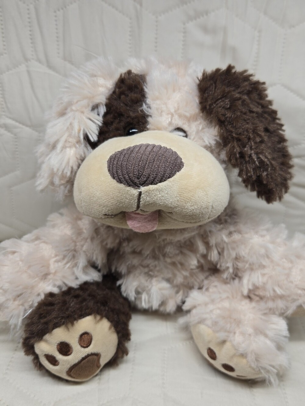 Aroma Home Dillon Dog Microwavable Hottie - Stuffed Plush- Cream and Brown
